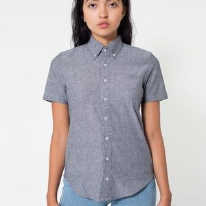 American Apparel short sleeve chambray oxford top